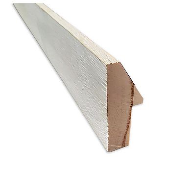 Paige White Gold Non-beveled Wood Bathroom Wall Mirror