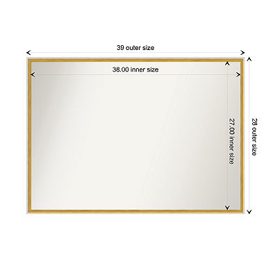 Paige White Gold Non-beveled Wood Bathroom Wall Mirror