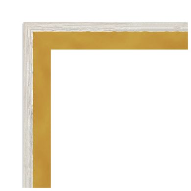 Paige White Gold Non-beveled Wood Bathroom Wall Mirror