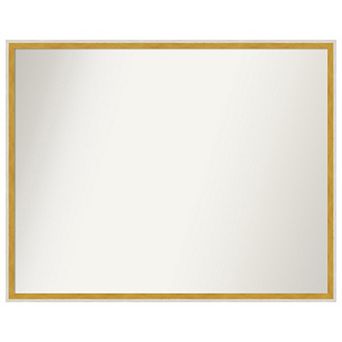 Paige White Gold Non-beveled Wood Bathroom Wall Mirror