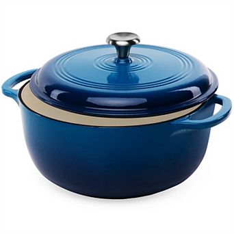 6-qt Large Enamel Cast-iron Dutch Oven Kitchen Cookware