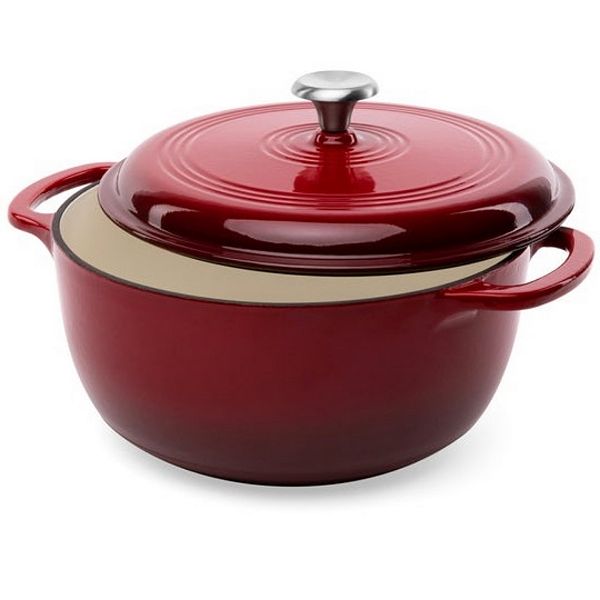 6 Quart Large Enamel Cast-iron Dutch Oven Kitchen Cookware