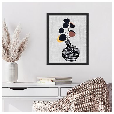 Decorated Vase With Plant I By Melissa W Framed Canvas Wall Art Print