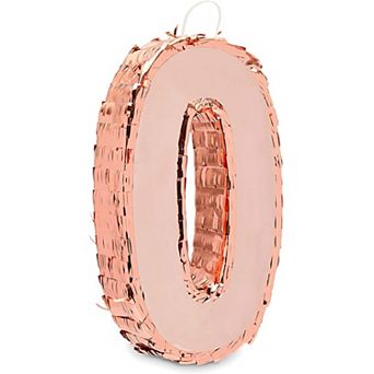 Rose Gold Pinata For Birthday Party, Number 0 (small)