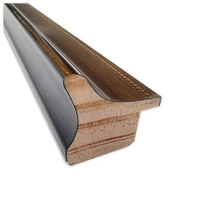 Salon Scoop Copper Beveled Wood Framed Bathroom Wall Mirror