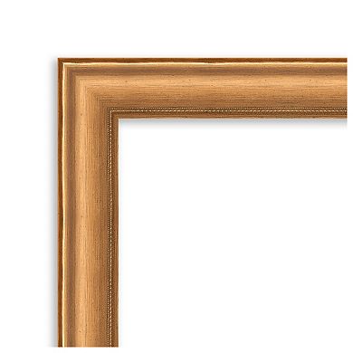 Salon Scoop Copper Beveled Wood Framed Bathroom Wall Mirror