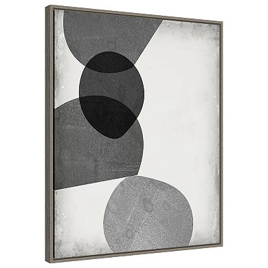 Grey Shapes Ii By Jennifer Goldberger Framed Canvas Wall Art Print