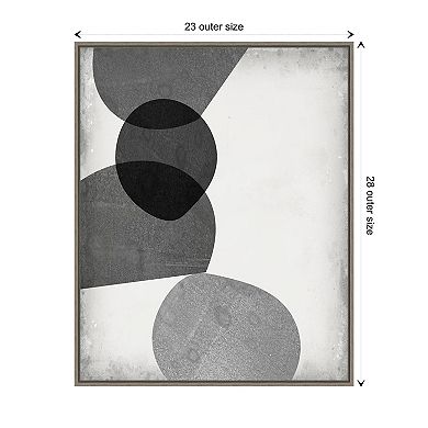 Grey Shapes Ii By Jennifer Goldberger Framed Canvas Wall Art Print