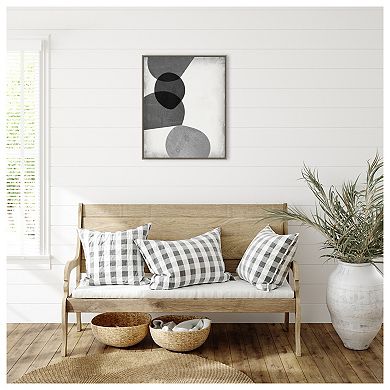 Grey Shapes Ii By Jennifer Goldberger Framed Canvas Wall Art Print