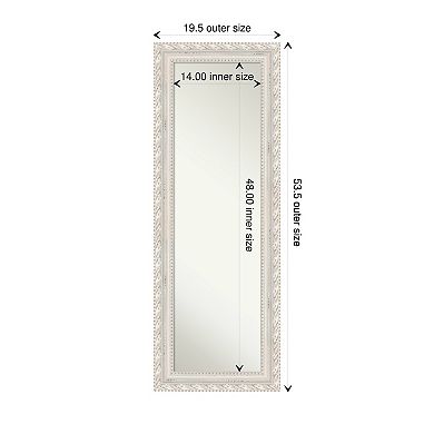 Opera Off White Wood Non-beveled On The Door Mirror Full Length Mirror