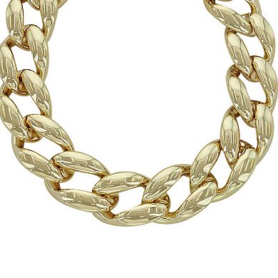 PANNEE BY PANACEA Gold Tone Chunky Curb Link Statement Necklace