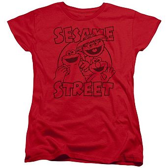Sesame Street Group Crunch Short Sleeve Womens Tee