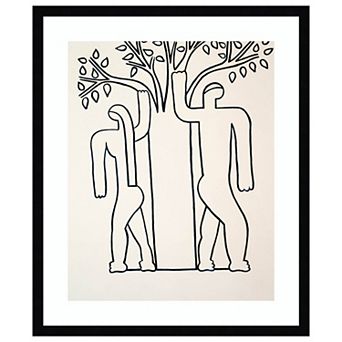 The Woman The Man The Tree By Cristina Rodriguez Wood Framed Wall Art Print