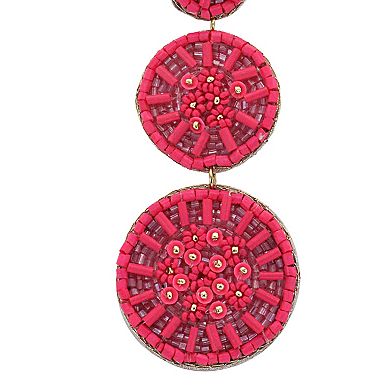 PANNEE BY PANACEA Gold Tone Colorful Circle Drop Statement Earrings