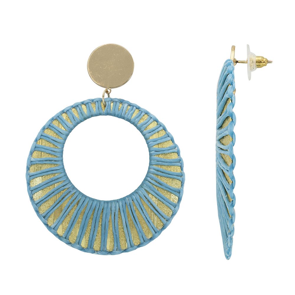 PANNEE BY PANACEA Gold Tone Thread Circle Earrings
