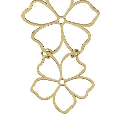 PANNEE BY PANACEA Gold Tone Post Flower Drop Earrings