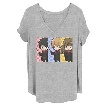 Juniors' Plus Size Harry Potter Anime Trio Graphic Tee