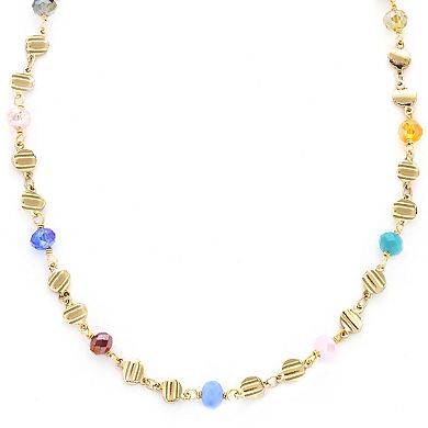 PANNEE BY PANACEA Gold Tone Multi Crystal Station Necklace