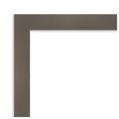 Edwin Clay Grey Non-beveled Wood Bathroom Wall Mirror