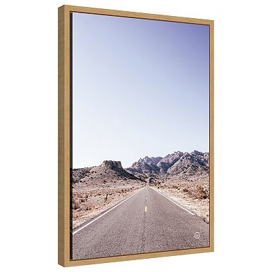 Dusty Desert Dreams Road By Nathan Larson Framed Canvas Wall Art Print