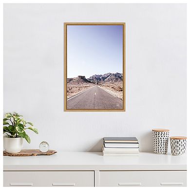 Dusty Desert Dreams Road By Nathan Larson Framed Canvas Wall Art Print