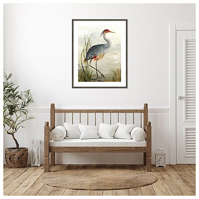 Grey Heron By Aimee Wilson Wood Framed Wall Art Print