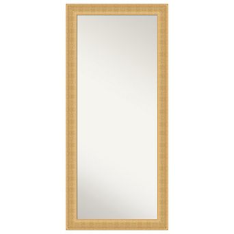 Trellis Gold Wood Non Beveled Full Length Floor Leaner Mirror