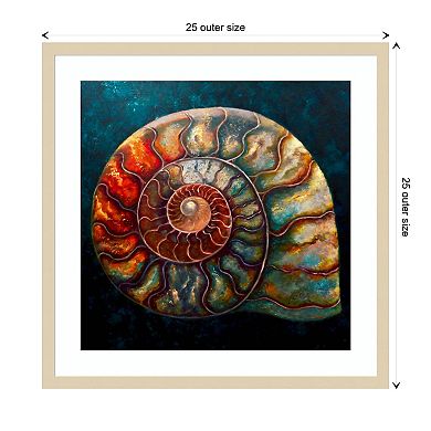 Ammonite Shell Layers Ii By Lee Campbell Wood Framed Wall Art Print