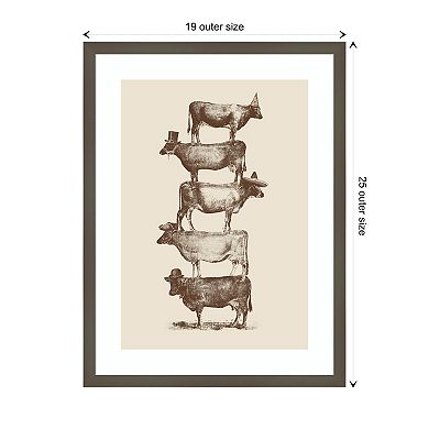 Cow Cow Nuts By Bodflorent Wood Framed Wall Art Print