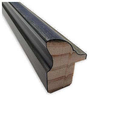 Theo Blue Narrow Non-beveled Wood Bathroom Wall Mirror