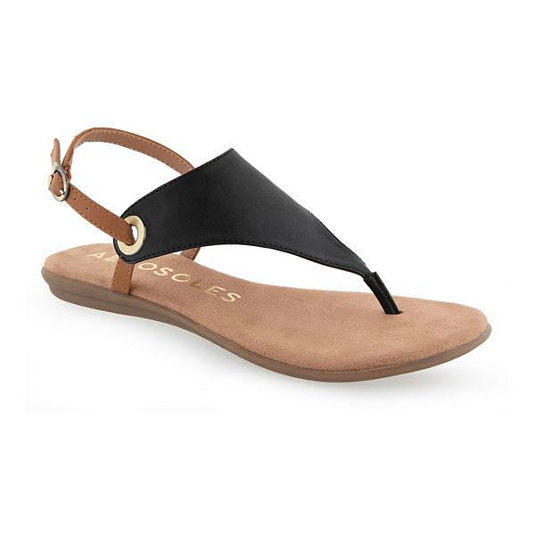 Aerosoles Conclusion Women's Thong Sandals Color: Black Combo Size: 6 MED