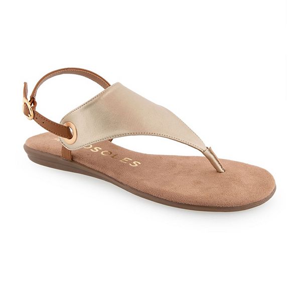 Aerosoles gold sandals clearance