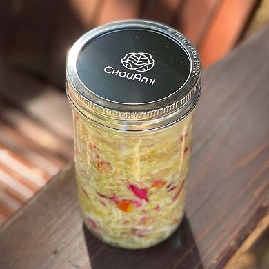 Chouami Stainless Steel Flat Panel And Ring Storage Set Fits Le Parfait Glass Screw Top Jars