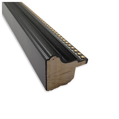 Stylish Black Narrow Non-beveled Wood Bathroom Wall Mirror