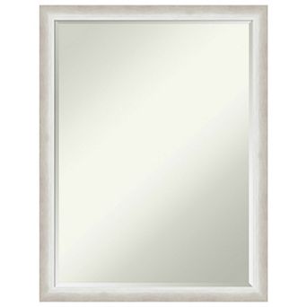 Two Tone Petite Bevel Wood Bathroom Wall Mirror