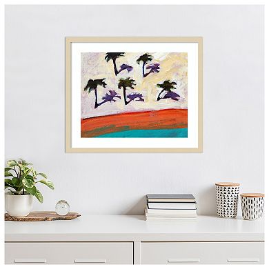 Palmtrees I By Paul Powis Wood Framed Wall Art Print