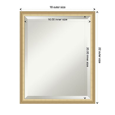 Florence Gold Beveled Framed Bathroom Wall Mirror
