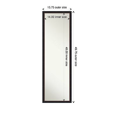 Salon Scoop Wood Non-beveled On The Door Mirror Full Length Mirror