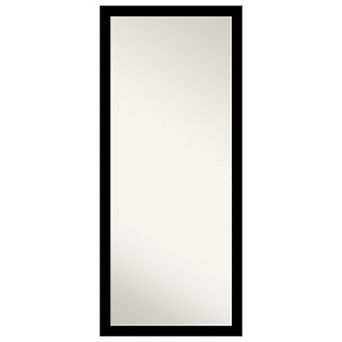 Brushed Black Non Beveled Full Length Floor Leaner Mirror