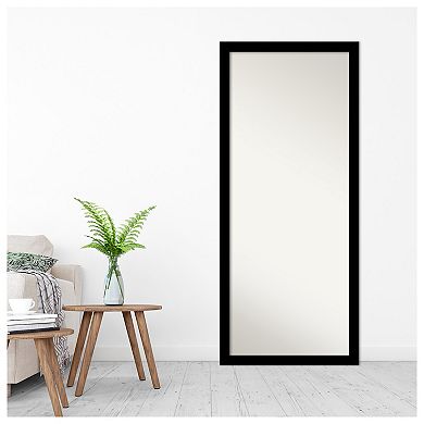 Brushed Black Non Beveled Full Length Floor Leaner Mirror