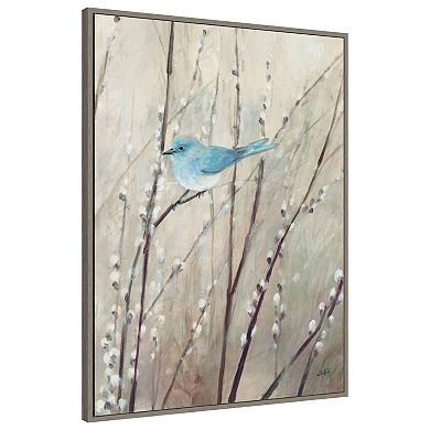 Pretty Birds Neutral V By Julia Purinton Framed Canvas Wall Art Print