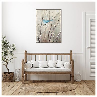 Pretty Birds Neutral V By Julia Purinton Framed Canvas Wall Art Print
