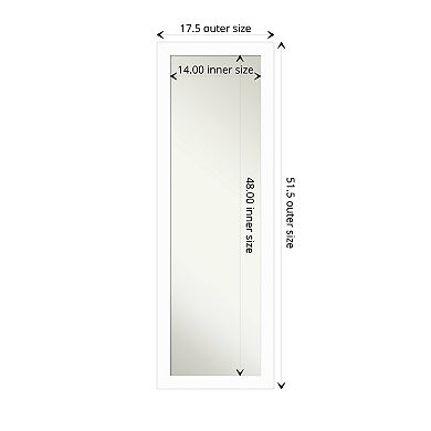 Basic Narrow Wood Non-beveled On The Door Mirror Full Length Mirror