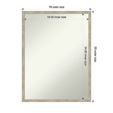 Imprint Pewter Non-beveled Wood Bathroom Wall Mirror