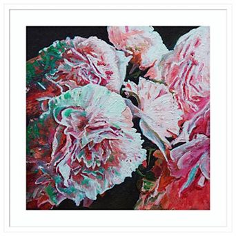 Peonies By Helen White Wood Framed Wall Art Print