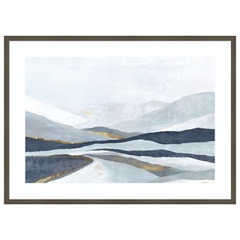Far Away Land I (mountains) By Eva Watts Wood Framed Wall Art Print