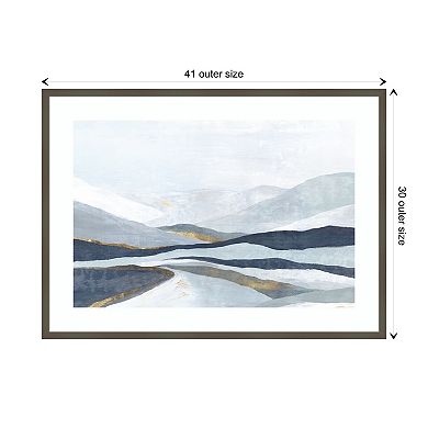 Far Away Land I (mountains) By Eva Watts Wood Framed Wall Art Print