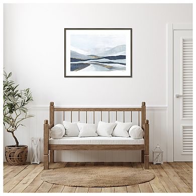 Far Away Land I (mountains) By Eva Watts Wood Framed Wall Art Print