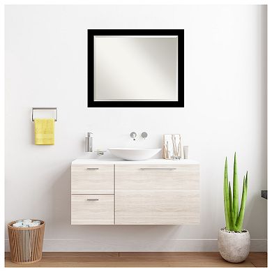 Brushed Black Beveled Framed Bathroom Wall Mirror