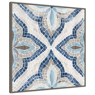 Blue Moroccan Tile By Eva Watts Framed Canvas Wall Art Print